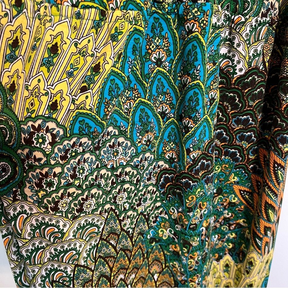 Moa Moa Boho Green Print Maxi Dress Size Small - Picture 9 of 10